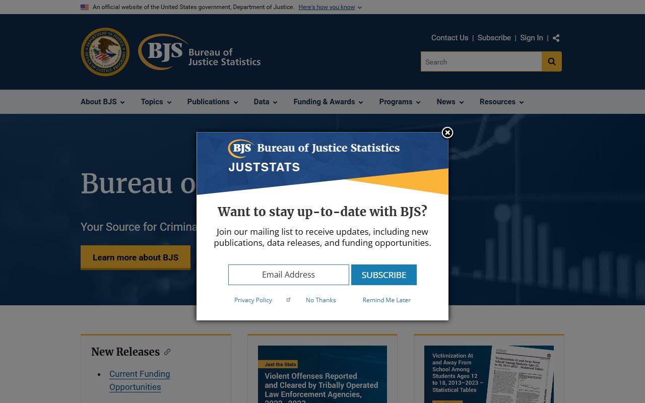 Pima County inmate population - Bureau of Justice Statistics jail reports landing page